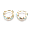 Golden Plated Brass Huggie Hoop Earrings EJEW-L231-27G-1