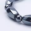 Electroplate Magnetic Synthetic Hematite Stretch Bracelets BJEW-G564-02A-2