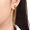 Brass Chain Tassel Earrings X-EJEW-JE04334-3