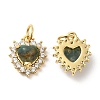 Natural Indian Agate Heart Charms G-A034-02G-01-2