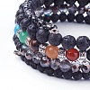 Natural Lava Rock and Mixed Gemstone Warp Bracelets BJEW-E363-01B-2