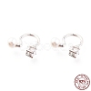 Rhodium Plated 925 Sterling Silver Cuff Earrings EJEW-H124-04P-1