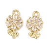 Brass Micro Pave Clear Cubic Zirconia Charms KK-L212-18G-1