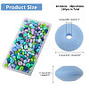 CHGCRAFT 160Pcs 16 Colors Rondelle Food Grade Eco-Friendly Silicone Abacus Beads SIL-CA0003-17-2