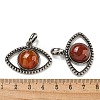 Dyed & Heated Natural Red Agate Pendants G-G147-07AS-07-3