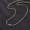 2mm Brass Rope Chain Necklaces for Men Women NJEW-G160-18G-1