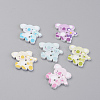2-Hole Printed Wooden Buttons X-WOOD-S037-020-1