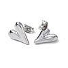 304 Stainless Steel Heart Stud Earrings for Women EJEW-F300-09P-2