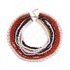 Bohemian Glass Beaded Multi Layered Necklaces for Women NJEW-K384-02B-2