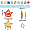 Gorgecraft 108Pcs 9 Colors Star Sew on Rhinestone OACR-GF0001-13-2