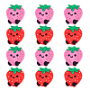 SUPERFINDINGS 12Pcs 2 Colors Strawberry Food Grade Eco-Friendly Silicone Beads SIL-FH0001-05-1