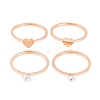 Heart 304 Stainless Steel Finger Ring Set for Women RJEW-C086-30-RG-2