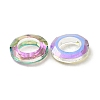 Electroplate Transparent Glass Linking Rings GLAA-F126-01C-2