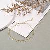 Brass Curb Chains Anklets AJEW-AN00357-4