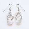 Shell Dangle Earrings EJEW-F147-G-2