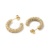 Real 18K Gold Plated 304 Stainless Steel with Glass Ring Stud Earrings EJEW-Z026-18G-05-2