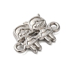 Non-Tarnish 304 Stainless Steel Girls Connector Charms STAS-N103-37P-2