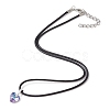 Glass Heart Pendant Necklaces NJEW-JN04476-03-3