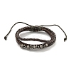 PU Imitation Leather Braided Cord Bracelets BJEW-P329-02AS-2