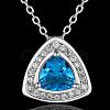 Real Platinum Plated Brass Cubic Zirconia Triangle Pendant Necklaces NJEW-BB07872-P-2