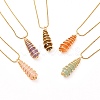 Teardrop Mixed Stone Pendant Necklace for Girl Women NJEW-JN03683-1