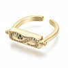 Brass Micro Pave Clear Cubic Zirconia Cuff Rings RJEW-S045-027G-NR-3