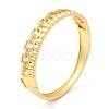 Brass Hollow Square Hinged Bangle with Cubic Zirconia for Women BJEW-K229-03G-3