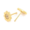 Brass Micro Pave Clear Cubic Zirconia Stud Earrings for Women EJEW-U015-15G-2