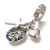 Rack Plating Alloy Colorful Rhinestone European Dangle Charms PALLOY-A009-03P-2