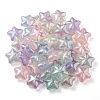 UV Plating Rainbow Iridescent Imitation Jelly Acrylic Beads OACR-C007-07-3