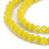 Opaque Solid Color Glass Beads Strands GLAA-Q080-4mm-B10-3