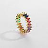 Fashionable Horse Eye Brass Micro Pave Cubic Zirconia Ring for Women VZ3036-16-1