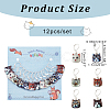 12Pcs 6 Style Zinc Alloy Enamel Cat Charm Locking Stitch Markers HJEW-PH01530-2
