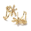 Brass with Clear Cubic Zirconia Stud Earrings EJEW-B035-09KCG-2