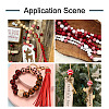 Beadthoven 100Pcs 5 Style Christmas Themed Dyed Natural Wooden Beads WOOD-BT0001-07-14