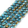 Half Plated Electroplate Transparent Glass Beads Strands EGLA-E060-02A-HP-2