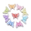 Mixed Color Craft Style Acrylic Butterfly Beads X-MACR-R491-M8-5