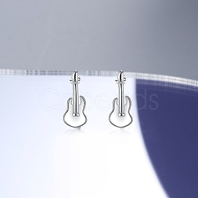 Anti-Tarnish Rhodium Plated Sterling Silver Stud Earrings EJEW-BB67164-P-1