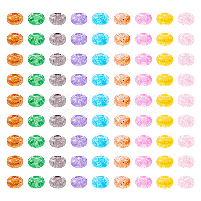 Pandahall 90Pcs 9 Colors Transparent Crackle Acrylic Beads MACR-TA0001-28-1