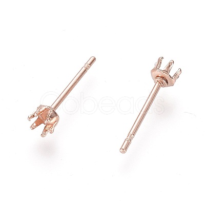 304 Stainless Steel Stud Earring Findings X-STAS-D448-087RG-3mm-1