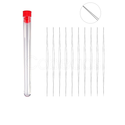 Tarnish Resistant Stainless Steel Collapsible Big Eye Beading Needles X-SENE-PW0013-02I-1