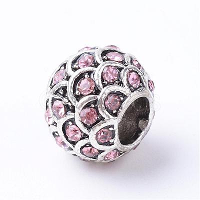 Alloy Rhinestone European Beads MPDL-S047-04-1