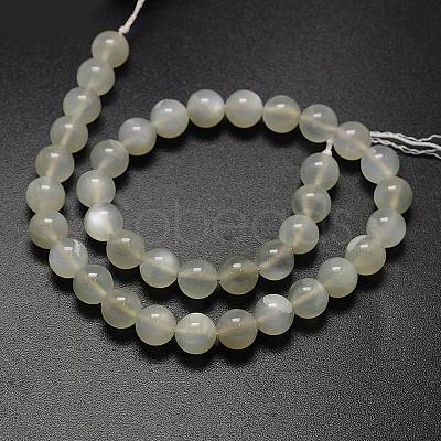 Round Natural White Moonstone Bead Strands G-L425-22-12mm-1