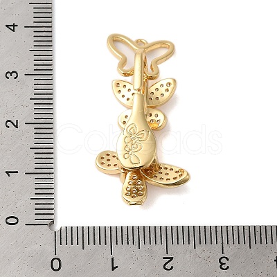 Brass Micro Pave Clear Cubic Zirconia Fold Over Clasps KK-S382-01G-1