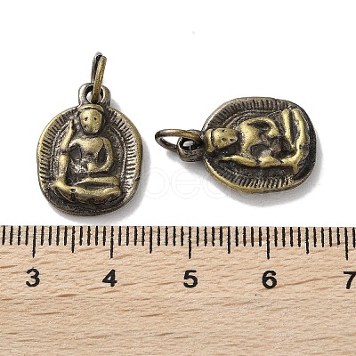 Tibetan Style Brass Pendants KK-M284-17AB-1