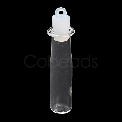 Clear Glass Wishing Bottle Pendants GLAA-A010-01I-1