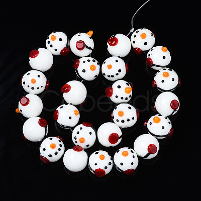 Handmade Bumpy Lampwork Beads Strands LAMP-N021-028-1