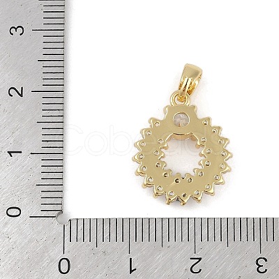 Brass Micro Pave Clear Cubic Zirconia Pendants ZIRC-M001-16B-G-1