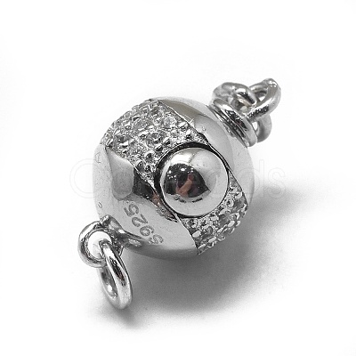 Anti-Tarnish Rhodium Plated 925 Sterling Silver Box Clasps STER-L057-008A-1