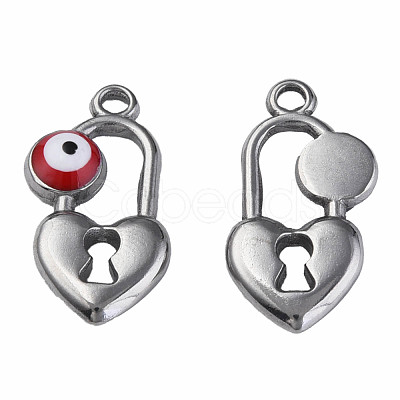 304 Stainless Steel Enamel Pendants STAS-N087-53-01P-1